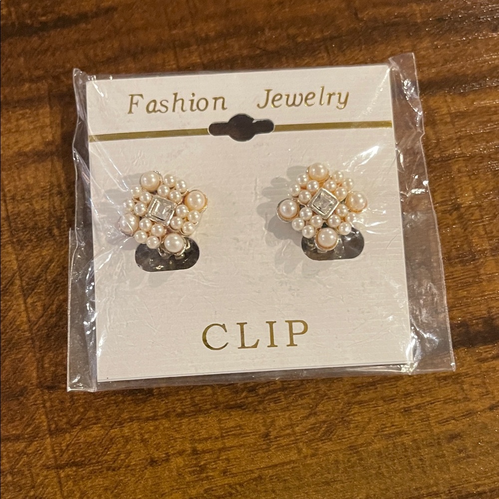 Elegant Pearl and Gold Clip-On Earrings